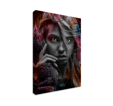 Cuadro moderno mirada felina artística - TenVinilo