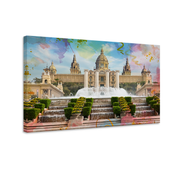 Cuadros de ciudades Barcelona montjuic - TenVinilo