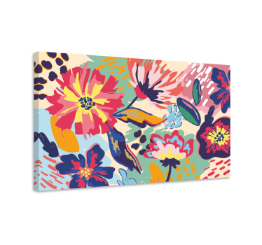 Pintura moderna flores multicolor - TenVinilo