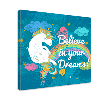 Cuadro unicornio Frase de unicornio multicolor - TenVinilo