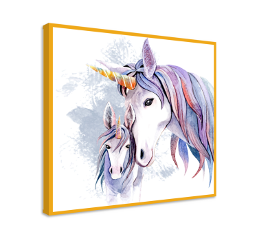 Cuadro unicornio Unicornios madre e hijo - TenVinilo