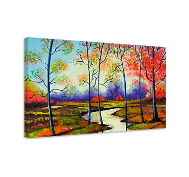Cuadro artístico Arte moderno arboles primavers coloridos - TenVinilo