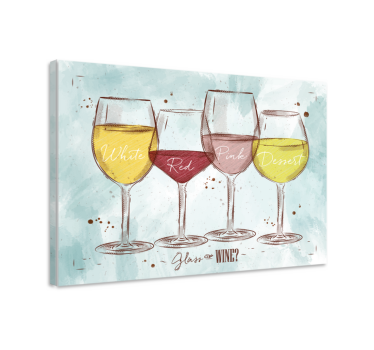Cuadro rústico copas de vino coloridas - TenVinilo
