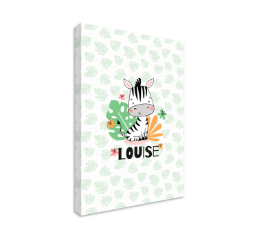 Cuadro para bebés ilustración de cebra personalizada - TenVinilo