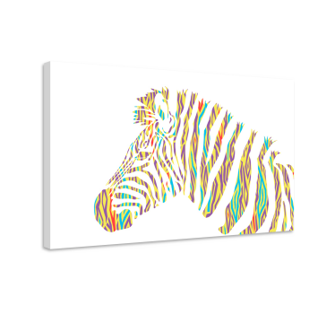 Cuadro de animales cebra vintage colorida - TenVinilo