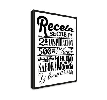 Cuadro cocina Receta secreta - TenVinilo