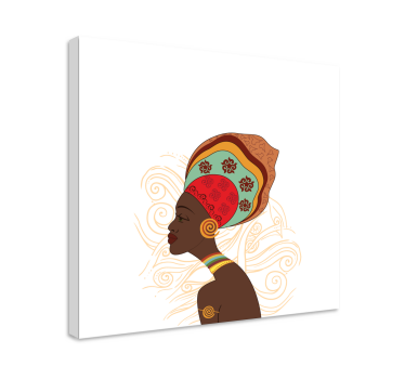 Cuadro despacho mujer africana moderna - TenVinilo