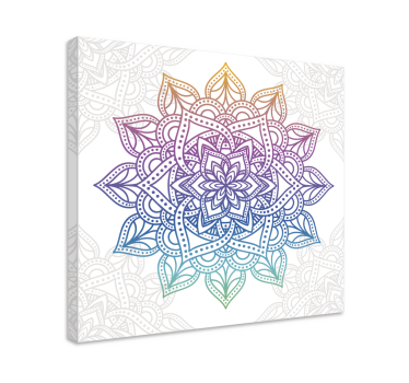 Cuadro mandala arcoíris tonos gradiente - TenVinilo