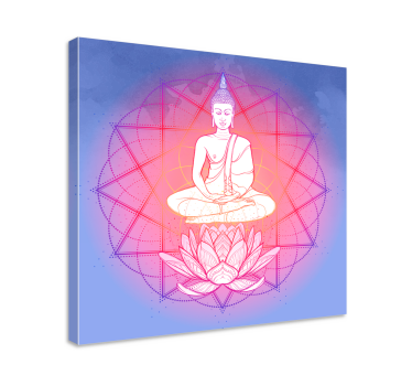 Cuadro mandala buda meditando - TenVinilo