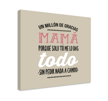 Cuadro día de la madre Texto para agradecer - TenVinilo