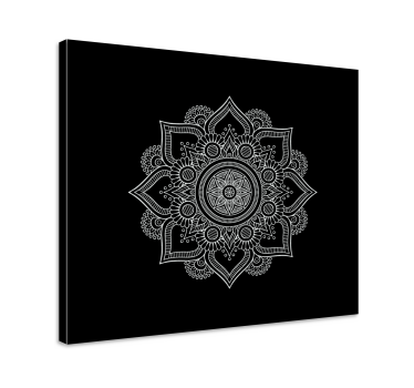 Cuadro de mandala En blanco y negro - TenVinilo