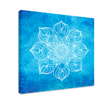 Cuadro de mandala Salpicadura de pintura azul - TenVinilo