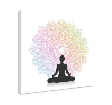 Cuadro de mandala Arcoiris yoga - TenVinilo