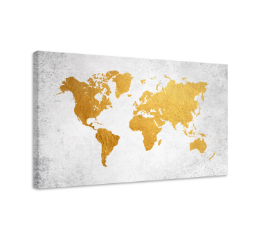 Cuadro mapa mundi Mapamundi dorado - TenVinilo