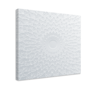 Cuadro decorativo moderno Mandala blanco 3d - TenVinilo