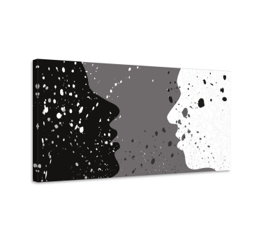 Cuadro con personas Media cara blanca y oscura - TenVinilo