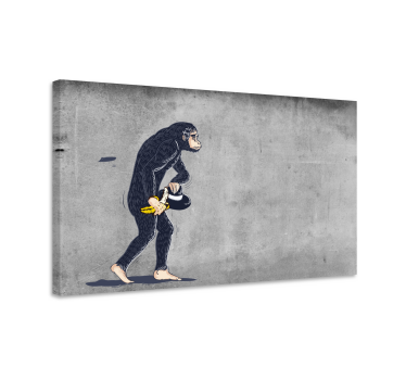 Cuadro artístico Mono banksy con plátano - TenVinilo
