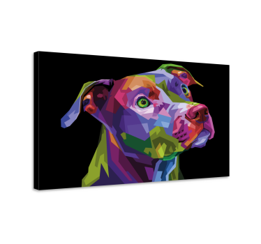 Cuadro de perro Pitbull moderno multicolor - TenVinilo