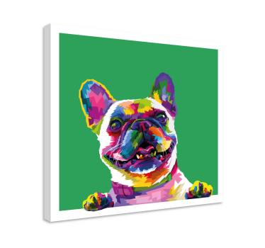 Cuadro de perro Arcoiris de bulldog francés - TenVinilo
