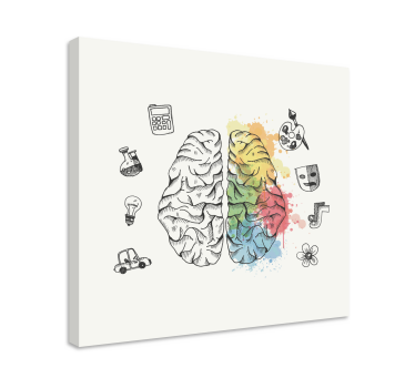 Cuadro moderno Cerebro izquierdo y derecho - TenVinilo