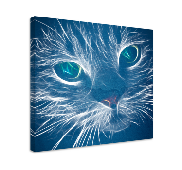 Cuadro gato Gato abstracto azul - TenVinilo