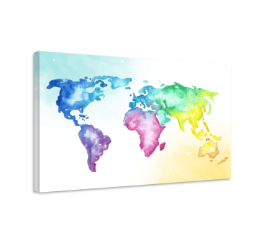 Cuadro mapa mundi Gradiente de colores - TenVinilo