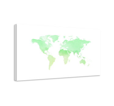 Cuadro mapa mundi Pintado de verde - TenVinilo