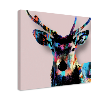 Cuadro de animales Ciervo multicolor - TenVinilo
