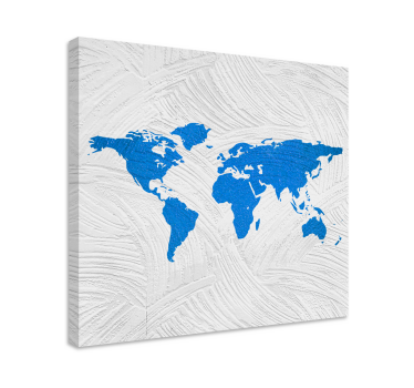 Cuadro mapa mundi Azul - TenVinilo