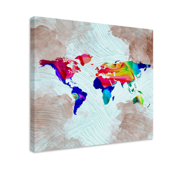Cuadro mapa mundi Multicolor artístico - TenVinilo