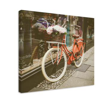 Cuadro flores Bicicleta naranja - TenVinilo