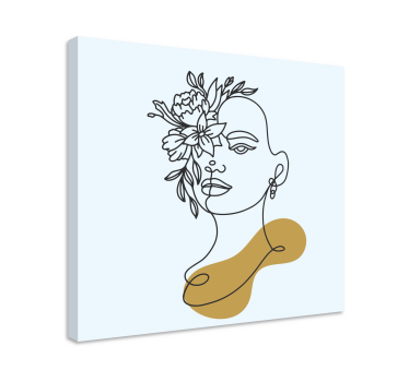 Cuadro artístico retrato floral abstracto - TenVinilo