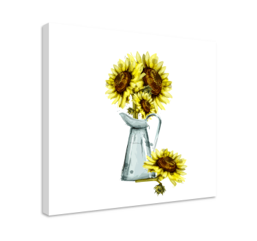 Cuadro flores Maceta de girasoles - TenVinilo