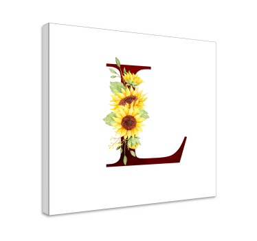 Cuadro flores Girasol inicial personalizable - TenVinilo