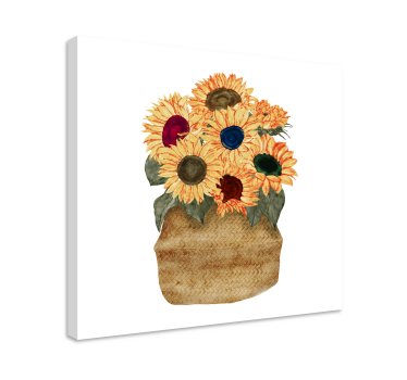 Cuadro flores Maceta de girasol colorida - TenVinilo