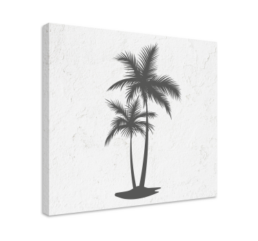 Cuadro para comedor Dos palmeras sobre un fondo blanco - TenVinilo