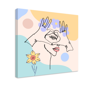 Cuadro artístico trabajo de línea de mano abstracto - TenVinilo
