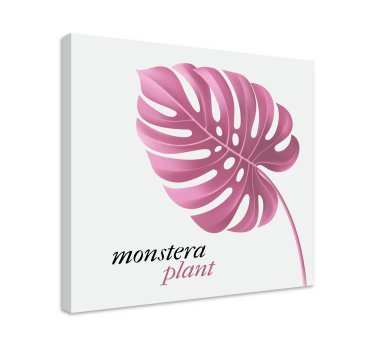 Cuadro con frase Estilo monstera minimalista rosa - TenVinilo