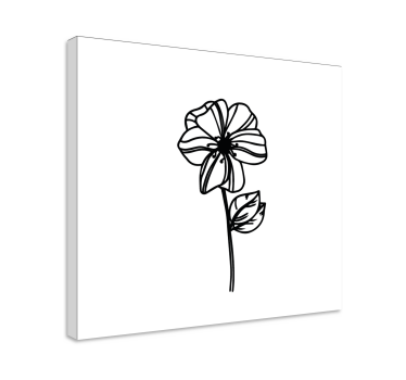 Cuadro flores Margarita, flor, moderno, arte lineal - TenVinilo