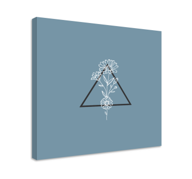 Cuadro flores Flores minimalistas con triangulo - TenVinilo