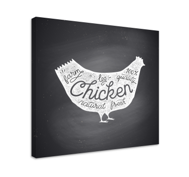 Cuadro de pájaros Pizarra de pollo vintage - TenVinilo