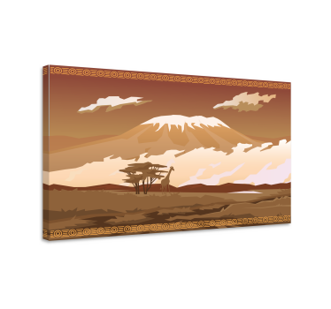 Cuadro de paisaje Kilimanjaro paisaje marrón - TenVinilo