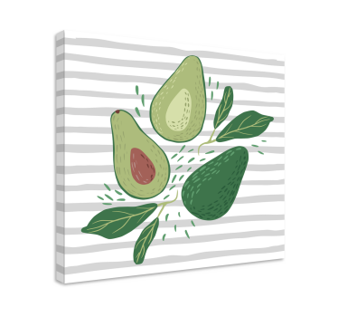 Cuadro de bodegones Composición aguacate y hojas - TenVinilo