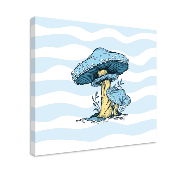 Cuadro cocina Ilustración de mashroom azul - TenVinilo