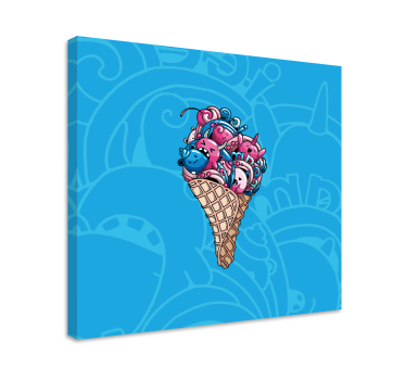 Cuadro decorativo moderno Bonito helado de graffiti - TenVinilo
