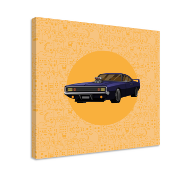 Cuadro decorativo moderno Dibujos animados de coche corriendo mus - TenVinilo