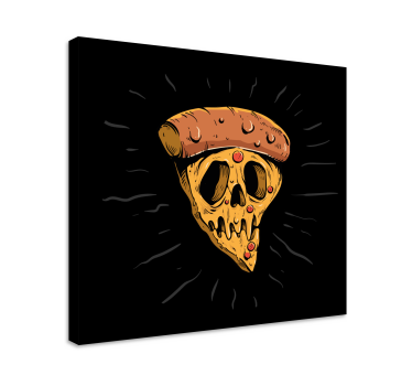 Cuadro decorativo moderno Pizza calavera estilo graffiti - TenVinilo