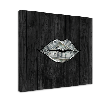 Cuadro decorativo moderno Diseño de dinero y boca - TenVinilo