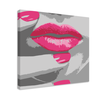 Cuadro decorativo moderno Labios de mujer pintados al óleo - TenVinilo