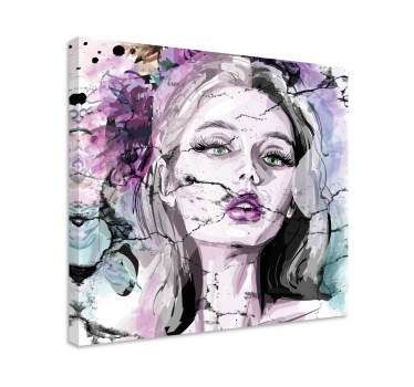 Cuadro decorativo moderno Cara de mujer de moda colorida - TenVinilo